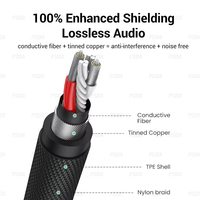 Cable auxiliar de 1m y 3,5mm, 3 polos TRRS, 3 conductores, auxiliar macho a macho, Conector estéreo, soporte HiFi, función de micrófono, Cable de Audio