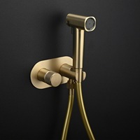 Pistolet de pulvérisation WC mural encastré, douchette de bidet haute pression pour salle de bain, finition bronze