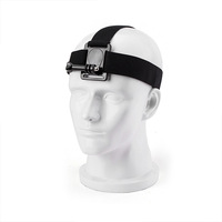 Support de caméra d'action pour la tête, sangle élastique réglable avec vis à molette longue et base à dégagement rapide pour l'enregistrement de vlogs POV