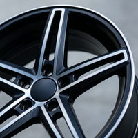 RUNLUN18X8.0CPD5X114.3ET40 Baru Hitam Doff Model Mesin Multi Spoke Sangat Serbaguna Ringan Paduan Aluminium Berkualitas Tinggi