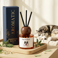 Diffuseur à bâtonnets sans danger pour les animaux (120 ml) – Parfum Sauge – Non toxique – Sans flamme nue – Sans danger pour les chats et les chiens – Élimine efficacement les odeurs