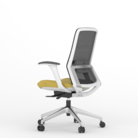 Chaise de bureau SITSTAR à dossier moyen, accoudoirs 4D en PU, roulettes en nylon, chaise de direction en maille avec soutien lombaire, solution de mobilier de bureau pour fournisseurs