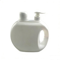 Bouteille de détergent liquide pour lessive de 2 L en PEHD de marque JC, fabriquée en Chine, avec pompe à lotion et étiquette, emballage vide
