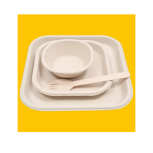 Assiettes jetables en fibre de bambou biodégradable Offre Spéciale vaisselle en papier en bois écologique 6 ''7'' 9 ''10'' pour fêtes mariages - Product Image 4