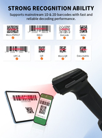 Escáner de Código de Barras 2D Bluetooth, Terminal Portátil para Inventario, Lector de Códigos QR para Supermercados, Farmacias y Tiendas Minoristas