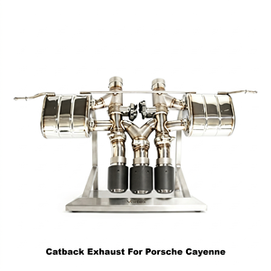 Système d'échappement Vortex Triple-Center SS304 avec soupape à vide pour amélioration des performances de la Porsche Cayenne - Product Image 1