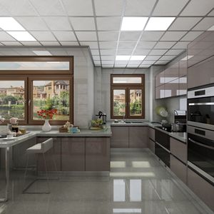 Meuble de restaurant moderne et simple, multifonctionnel, îlot de cuisine, table, contreplaqué personnalisé, imperméable, écologique, facile à nettoyer - Product Image 3