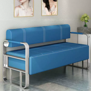 Canapé d'Attente de Haute Qualité Doré pour <span class=keywords><strong>Salon</strong></span> de Coiffure, Design Moderne en Cuir Synthétique - Product Image 3