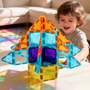 Bloques de construcción magnéticos translúcidos con efecto de luz y sombra, juguete educativo para niños de 4 a 6 años, juego de construcción DIY - Product Image 2