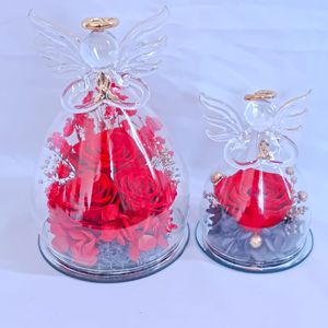 Rosa Eterna Angelo in Vetro Regalo di <span class=keywords><strong>San</strong></span> <span class=keywords><strong>Valentino</strong></span> Scatola Vaso Fiori d'Amore Ingrosso Fiori Stabilizzati Scatola Regalo Rosa Eterna - Product Image 6