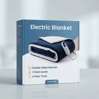 Plaid chauffant électrique 50*60 pouces en flanelle et sherpa, 3 niveaux de chaleur, arrêt automatique après 6 heures, lavable en machine, pour la maison