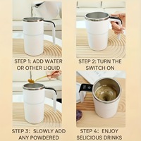 Mug Électrique Portable Intelligent en Acier Inoxydable 304 pour Café/Milkshake avec Agitation Automatique et Surveillance de Température, Idéal pour le Fitness et les Déplacements Transfrontaliers