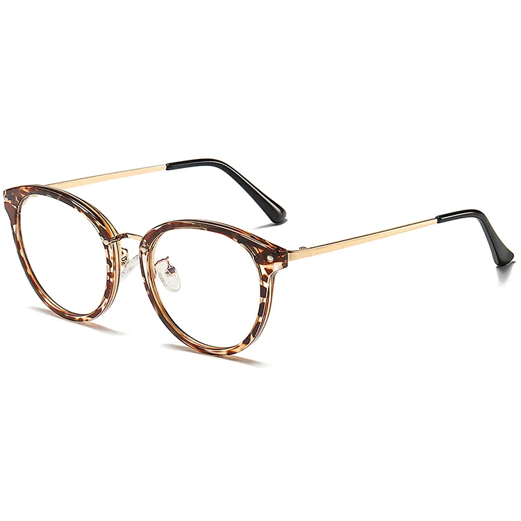 Retro Round Tortoise Color Big TR90 Eyewear Frame Blue Light Glasses for Women Optical Glasses