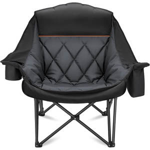 كرسي كبير الحجم 450 رطل مع حامل أكواب جيب جانبي مع دعم كرسي التخييم للخدمة الشاقة للبالغين - Product Image 1