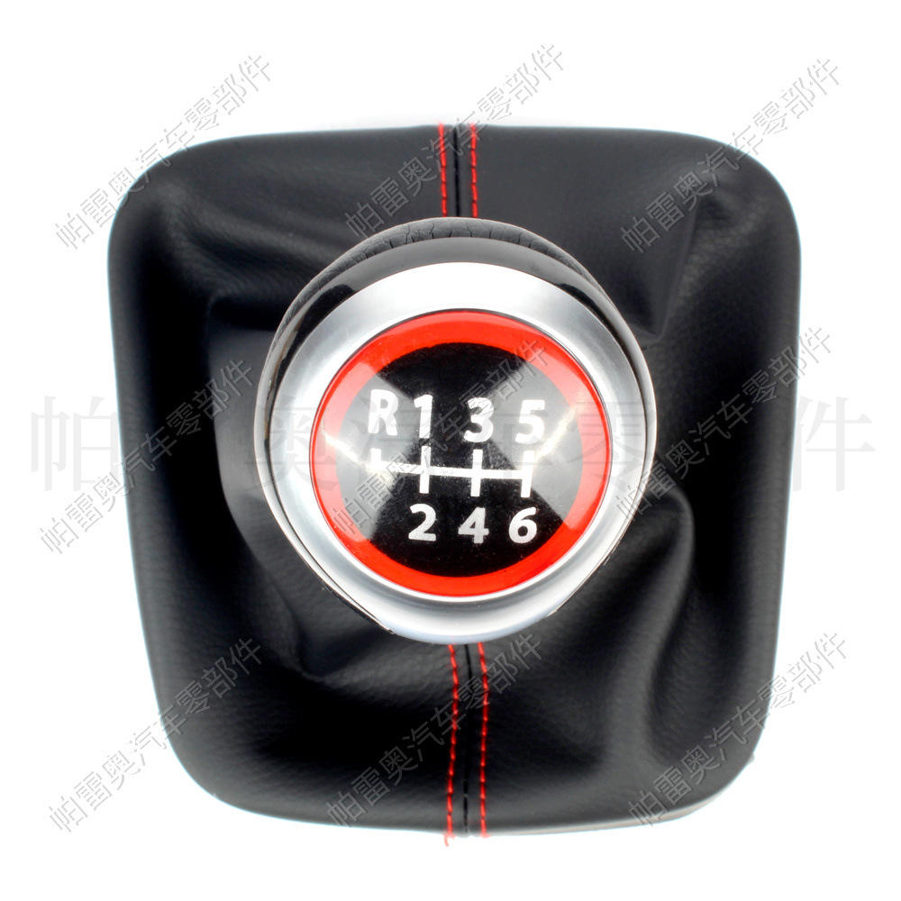 6 เกียร์ วงกลมสีแดง ตัวอักษรสีขาว พื้นหลังสีดำ