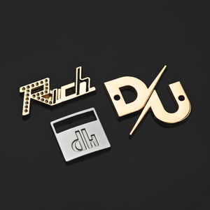 Bag Hardware Bag Metal label <b>Handbag</b> accessories Engraved <b>Gold</b> Brand logo Metal Plate custom metal logo tag for <b>handbags</b> - Product Image 5