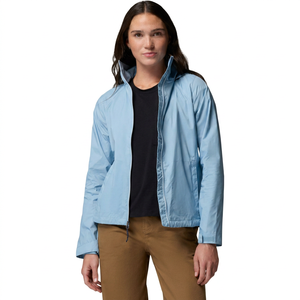 Teal Windproof Zip-Up Windbreaker <b>Jacket</b> With LOGO Stand Collar And Regular Fit For Autumn Casual Wear Design Your Own - Product Image 4