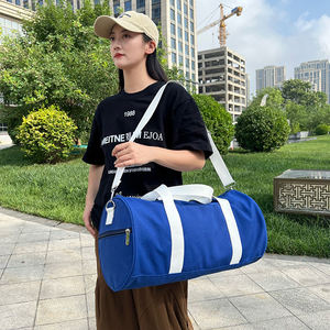 थोक महिला सामान यात्रा बैग समायोजित स्ट्रैप बड़े सप्ताहांत बैग कढ़ाई कैनवास डफल बैग - Product Image 4