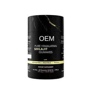 Personnalisation OEM/ODM Gommes de Shilajit pur de l'Himalaya pour l'énergie des adultes, le soutien cardiaque et sanguin, 60 unités - Product Image 1