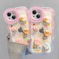 Perle Bracelet Chaîne Support de Téléphone étui pour iphone 15 16 17 14 13 12 11 Pro Max Plus XS XR 3D Arc-En-Ciel Support Support Stand Couverture