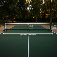 Filet de pickleball avec roues, cadre en acier robuste, taille réglementaire 22 pieds, pour extérieur et jardin