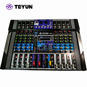 TEYUN-mezclador Digital de 8 canales, máquina integrada PF8, consola de sonido alto, micrófono, equipo de Audio