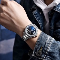 PAGANI DESIGN PD-1651 Nouvelle montre mécanique de luxe pour homme en acier inoxydable avec verre saphir automatique, étanche à 100 m