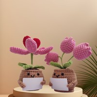 Nouveau style créatif de plantes en pot crochetées faites à la main Mini adorable positif encourageant un design réaliste et encourageant