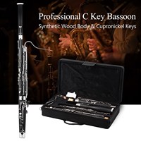 Woodwind Instrument Bassoon Synthetic Wood Body Cupronickel Silver Plated Keys C Key Bassoon for Beginner Student