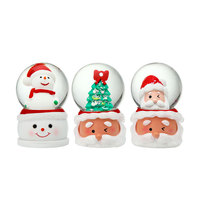 Zhifan Zhifan-045 Adorno Navideño de Bola de Cristal de Resina Iluminada, Globo de Nieve con Luz LED, Regalo