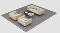 Ensemble de canapés de direction modernes et luxueux - Tissu écologique - Canapé en forme de L pour la maison, le bureau, la chambre, le salon et l'hôtel