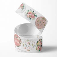 Fleur colorée impression Promotion merci étiquette d'emballage personnalisé étanche bouteille de douche vinyle autocollant