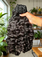 Produit Supérieur - Cheveux Brésiliens Remy - Double trame - Ondulation naturelle - Extension de cheveux 100% humains - 100g - Marque YAMEI