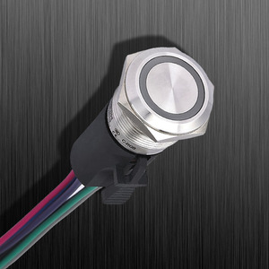 Không thấm nước đẩy nút chuyển đổi 16mm 19mm 22mm kim loại đẩy nút chuyển đổi với Pigtail - Product Image 1