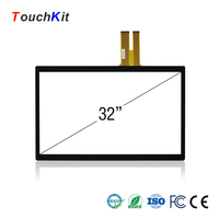 Pantalla Táctil Capacitiva TouchKit de 32 Pulgadas con Controlador y Cable USB para Kiosco o Computadora de Juego Todo en Uno