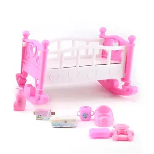 Cuna De Muneca Baby Dolls Cradle Toys Plastic Pink Baby Toy Doll Bed