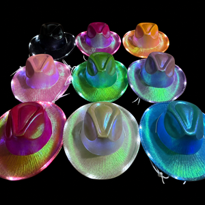 Cappello da <span class=keywords><strong>Cowboy</strong></span> Luminoso al Neon, Cappelli da Festa Western LED Olografici Lampeggianti per Discoteca, Uomo e Donna, Festival Elettrico - Product Image 1