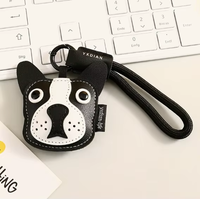 Gantungan Kunci Kulit PU Kartun - Aksesoris Tas Anjing Lucu, Dekorasi Kunci Mobil untuk Wanita, Perempuan, Hadiah untuk Pecinta Hewan Peliharaan