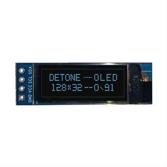 0.91 Inch 128x32 OLED Module LCD Display SPI Monochrome White with BLUE PCBA for SSD1306 4PIN PMOLED Type