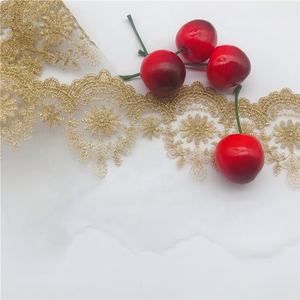 Pizzo solubile in acqua filo d'oro 3D Off-the-Shelf garza ricamo abiti accessori <span class=keywords><strong>per</strong></span> <span class=keywords><strong>scarpe</strong></span> da sposa borse elegante pizzo d'oro - Product Image 4