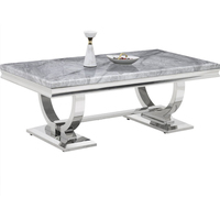 Meubles de luxe modernes, table à manger rectangulaire, marbre artificiel, acier inoxydable doré, ensemble de table à manger 8 places