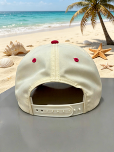 Casquette Snapback Brodé Out Of Office Rayures Rouges et Blanches Visière Courte Chapeau Décontracté de Plage Casquette de Baseball en Toile Ajustable Unisexe pour l'Été - Product Image 5