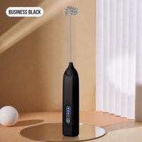 Mousseur à lait électrique portatif rechargeable USB-C, 3 vitesses, fouet à double bobine, vert menthe, pour café, matcha, latte