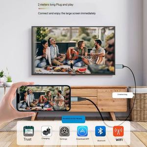 อะแดปเตอร์ HDMI ดิจิตอล AV ความยาว 2 เมตร รองรับ 1080P สำหรับโทรศัพท์มือถือและคอมพิวเตอร์ - Product Image 6