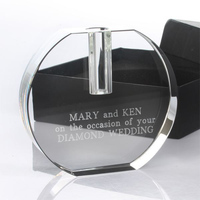 Vase rond plat en verre de décoration en cristal de belles pièces maîtresses de fête
