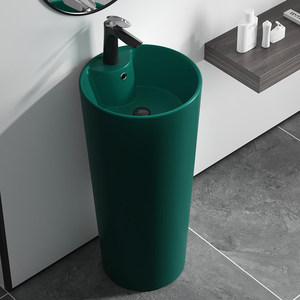 Lavabo <span class=keywords><strong>colonne</strong></span> en céramique couleur mate intégré au sol pour extérieur, cour, balcon, toilettes, lavage des mains - Product Image 2