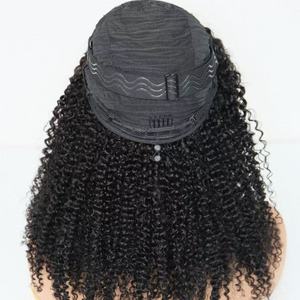 Glueless Machine Made Beginner Friendly Kinky Curly Coily <strong>Half</strong> <strong>Wig</strong> Invisible Drawstring Glueless Flip HD Remy Human Hair <strong>Wig</strong> - Product Image 1