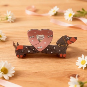 Vente flash, nouveaux motifs créatifs, forme de cœur, grand clip à cheveux en PVC de 12 cm pour femmes, amoureux des animaux, accessoires pour cheveux et maintien des cheveux - Product Image 6