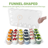 Contenants à cupcakes individuels transparents jetables personnalisés pour animaux de compagnie Creative Cup Cake 24 Boîte en plastique pour la fête