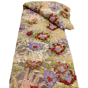 Hạt ren Voile vải thêu <span class=keywords><strong>Sequins</strong></span> nhung Châu Phi sequined ren vải nhung Châu Phi sequined ren vải - Product Image 1